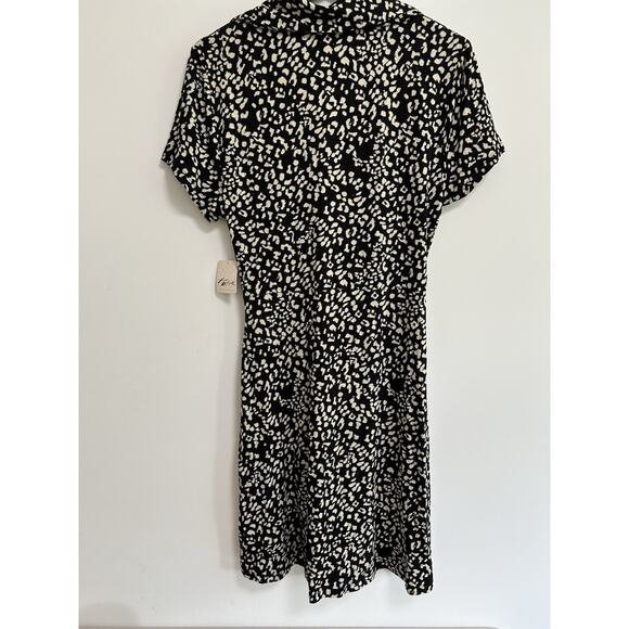 NWT Free People Marsaille Mini Wrap Dress size L Black Animal Print Cut Out - Picture 10 of 13